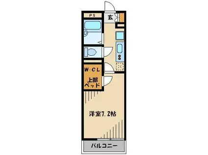 レオパレスアミティエ(1K/2階)の間取り写真