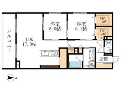APORTE DE BONHEUR(2LDK/3階)の間取り写真