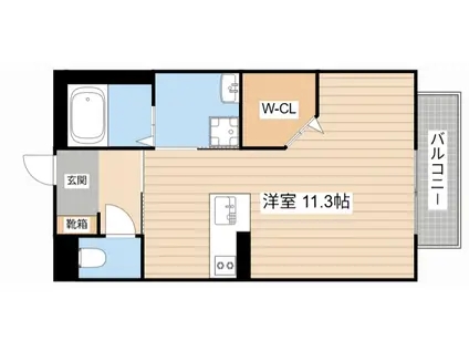 シャーメゾンフルール(ワンルーム/2階)の間取り写真