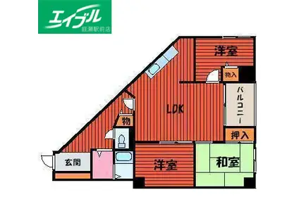 シティウエストコート(2SLDK/9階)の間取り写真