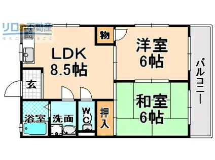 シエテ山田(2LDK/1階)の間取り写真