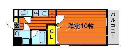 アーバンパレス医大南(1K/1階)の間取り写真