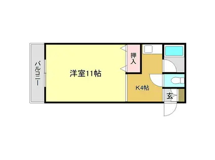 ハイスリー21II(1K/3階)の間取り写真