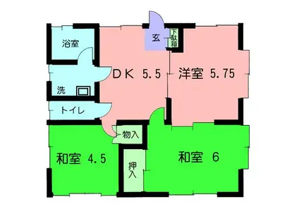 メゾン竹ノ上(3DK/1階)の間取り写真