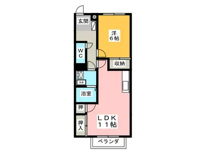 パルティーベヒルズ(1LDK/2階)の間取り写真