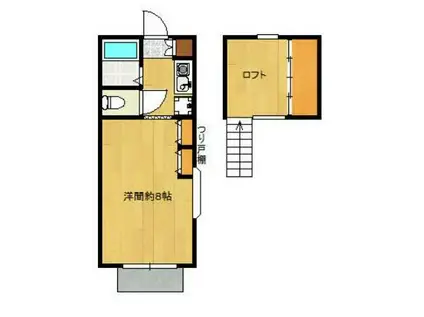 センチュリーハイム(1K/2階)の間取り写真