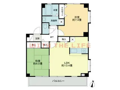 フォブール善導寺(2LDK/3階)の間取り写真