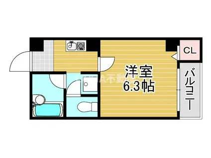 COLLECTION桜ノ宮I(1K/2階)の間取り写真