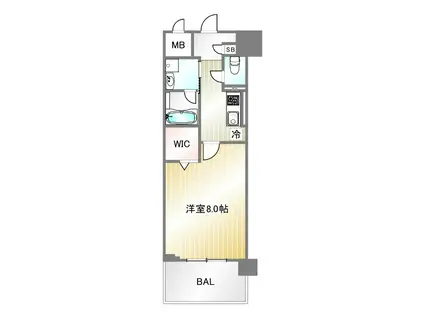 イースタン ウェルス(1K/9階)の間取り写真