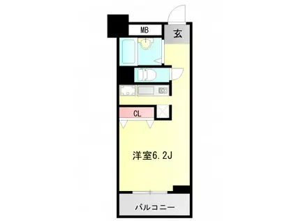 学園カレッジハイツ(1K/5階)の間取り写真