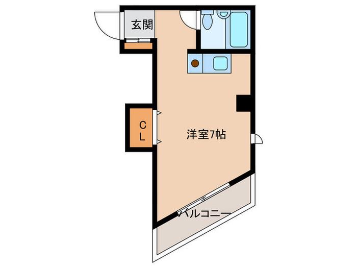 RK西新(ワンルーム/5階)の間取り写真