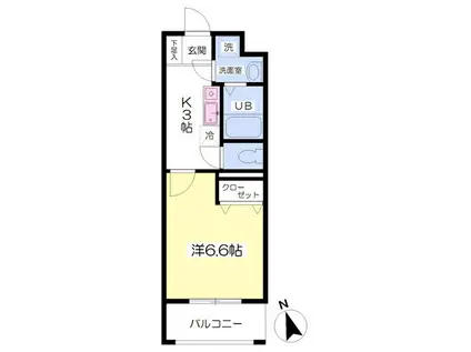 グランピュア・カミヤ(1K/2階)の間取り写真