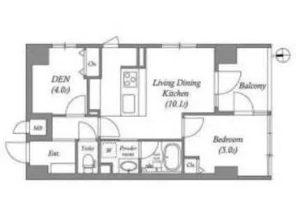 MSR京都二条城(1SLDK/4階)の間取り写真