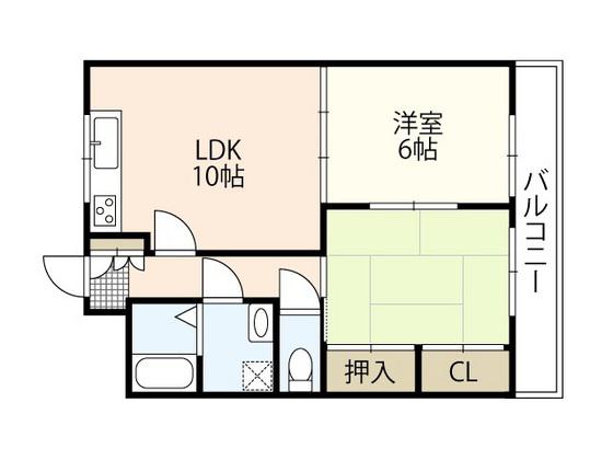 EISHIN BLD(2LDK/3階)の間取り写真