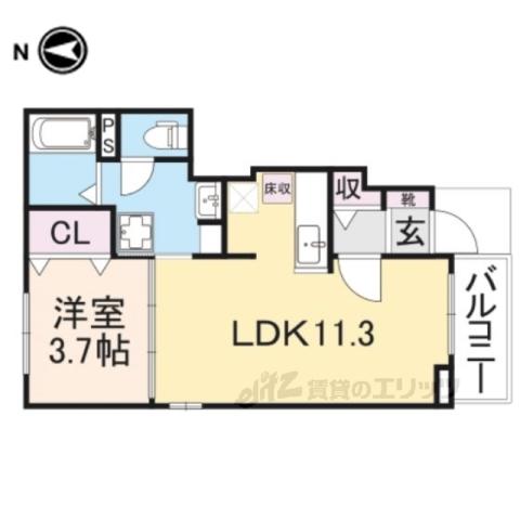 メゾンドエールⅠ(1LDK/1階)の間取り写真