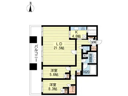 芝パーク・タワー(2LDK/20階)の間取り写真