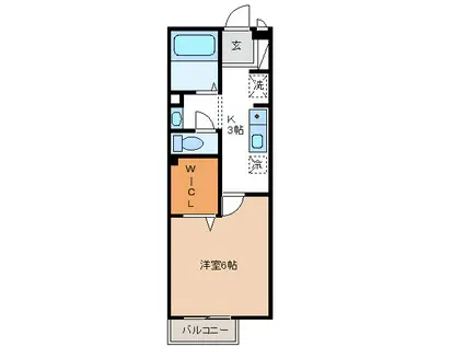 アビエント(1K/2階)の間取り写真
