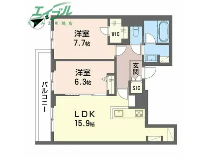 シャーメゾンウィンクス(2LDK/3階)の間取り写真