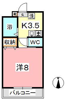 ライフリスタ阿賀崎 A(1K/1階)の間取り写真