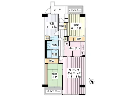 エルシティ新浦安2番館(3LDK/11階)の間取り写真