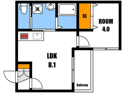 メイユールZAKI NO.12(1LDK/1階)の間取り写真