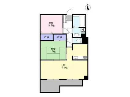 サンポワール宇都宮(2LDK/5階)の間取り写真