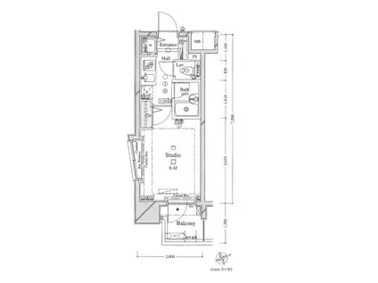 アーバイルスパシエ芝浦ベイサイド(1K/4階)の間取り写真