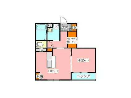 R-ELEVEN(1LDK/3階)の間取り写真