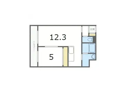 ウエスト KNOLL壱番館(1LDK/4階)の間取り写真