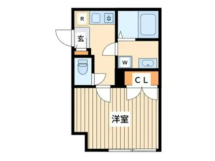 ルミエールI(1K/1階)の間取り写真