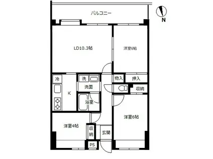 カーサベルデII(3LDK/3階)の間取り写真
