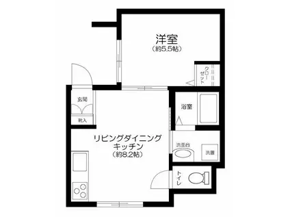 国立テラス(1LDK/1階)の間取り写真