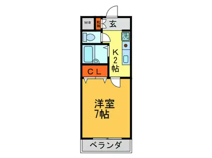 イルレガード(1K/3階)の間取り写真