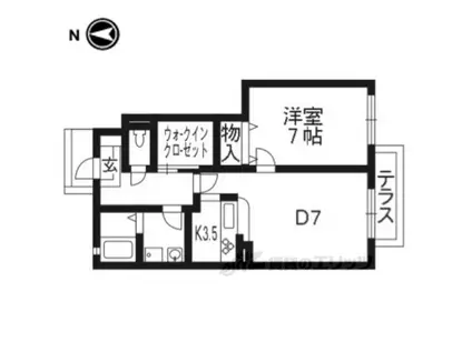 シャーメゾンにしむら(1LDK/1階)の間取り写真
