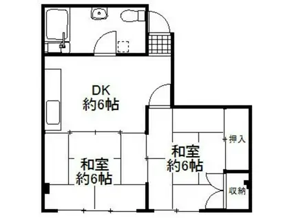 タカノビル(2DK/3階)の間取り写真