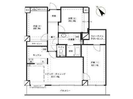 サバービアシティ21(4LDK/2階)の間取り写真