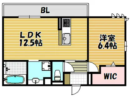 ルミナーレM&K(1LDK/1階)の間取り写真