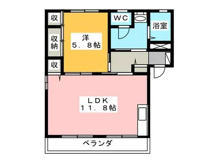 レイク・ステ-シアA・B(1LDK/1階)の間取り写真