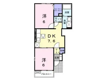 ラフォンテーヌ(2DK/1階)の間取り写真