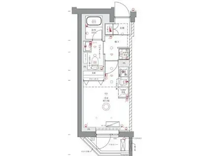 AZEST阪東橋II(ワンルーム/8階)の間取り写真
