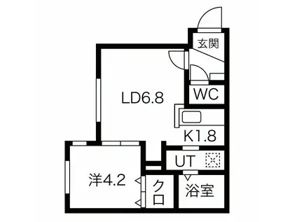 BURANO学園前(1LDK/1階)の間取り写真