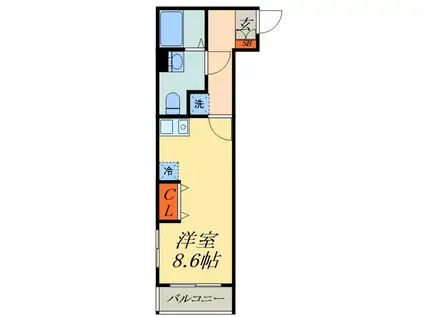 エミネックス蕨(ワンルーム/3階)の間取り写真