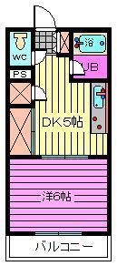 栄ハイツ(1DK/2階)の間取り写真