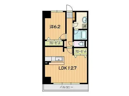 SKY VILLAGE 盛南(1LDK/4階)の間取り写真