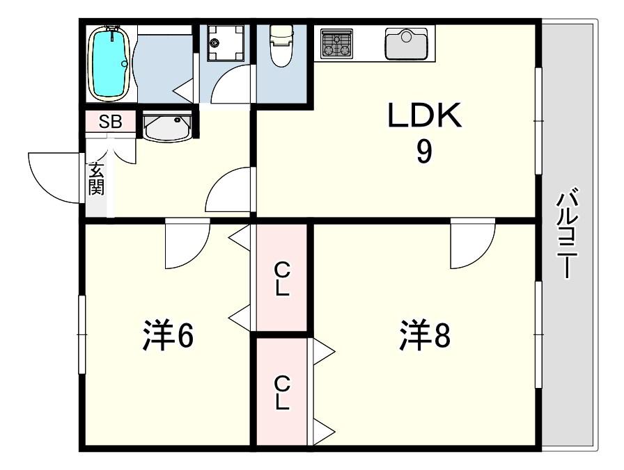 ヴィ フォレスト2(2LDK/1階)の間取り写真