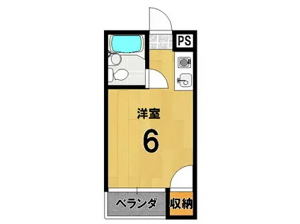 メゾン東一条(ワンルーム/2階)の間取り写真