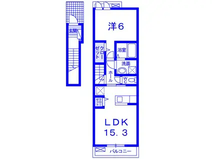 アリエッタ(1LDK/2階)の間取り写真