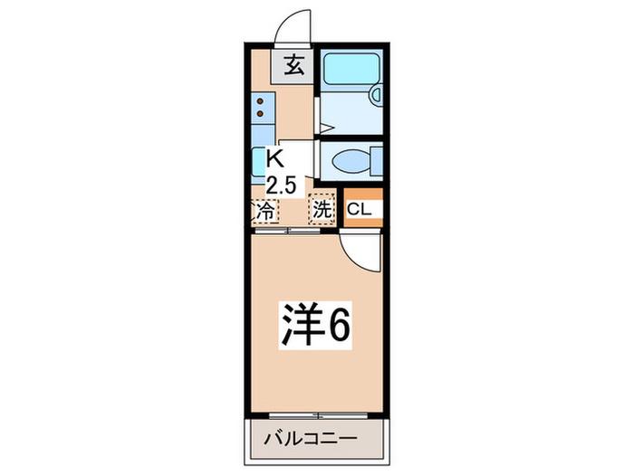 フラッツ横浜3(1K/1階)の間取り写真