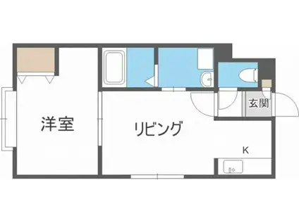 コスモス(1LDK/3階)の間取り写真