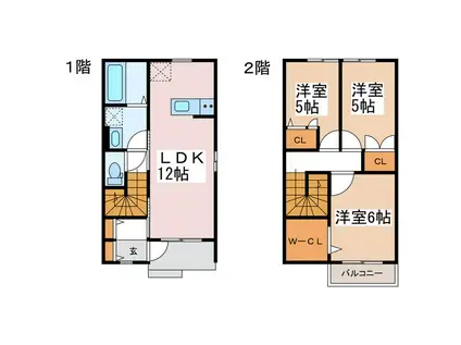 メゾン渚(3LDK/1階)の間取り写真